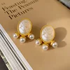 10 #Silver Needle Medieval Portrait Pearl Earrings