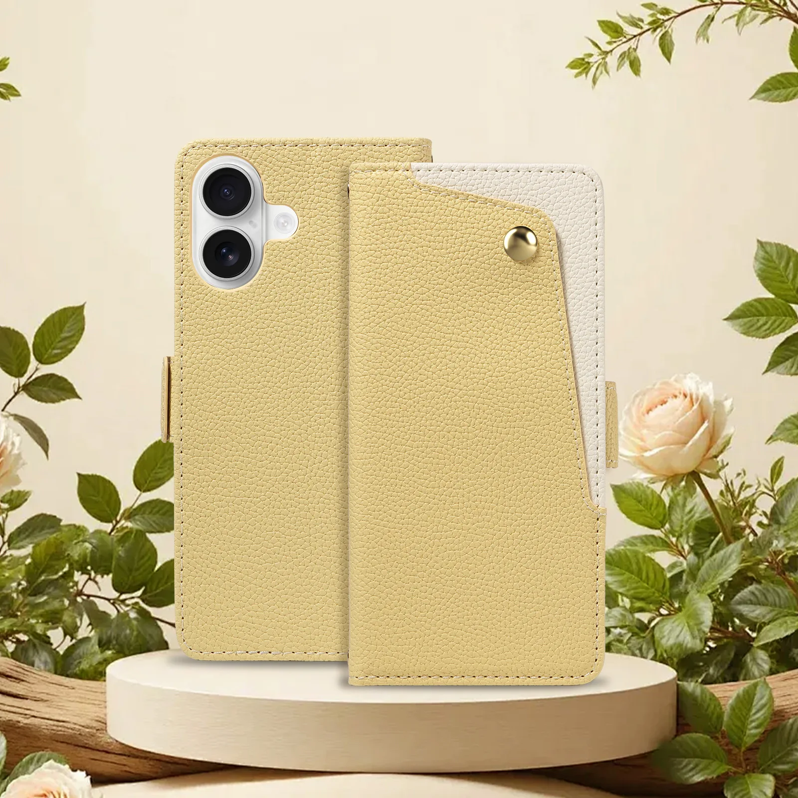 Luxury PU Leather Phone Case with Mirror for Samsung & iPhone