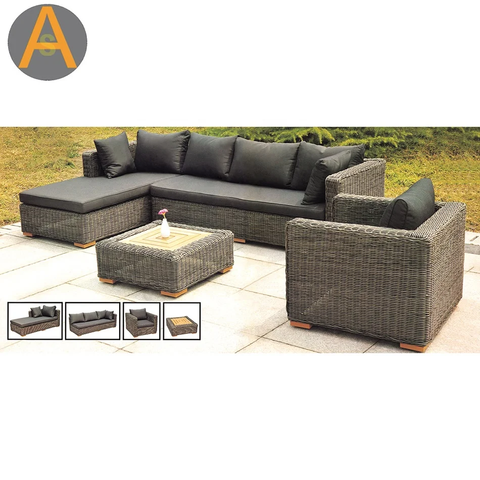 Уличная мебель, диван из ротанга, плетеный водонепроницаемый диван, садовый диван для патио