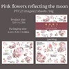 B Fiore rosa che riflette la luna