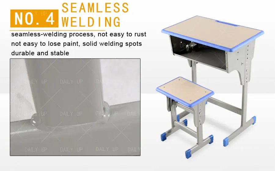 School 2 People Desk And Bench Wooden Primary School Tables and Chairs University Furniture