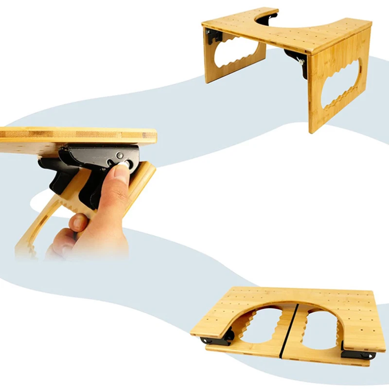 Toilet Stool Bamboo Toilet Potty Stool Foldable Bathroom Poop Stool