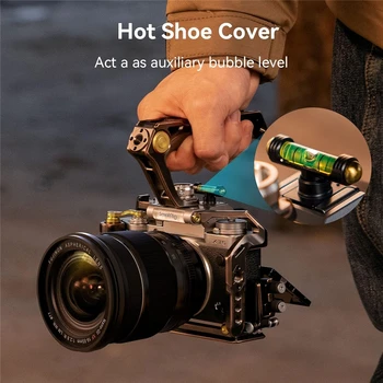 SmallRig X-T5 Retro Cage for FUJIFILM X-T5, with Hot Shoe Cover with a Bubble Level, 3/8"-16 Locating Holes for ARRI, Included detail image