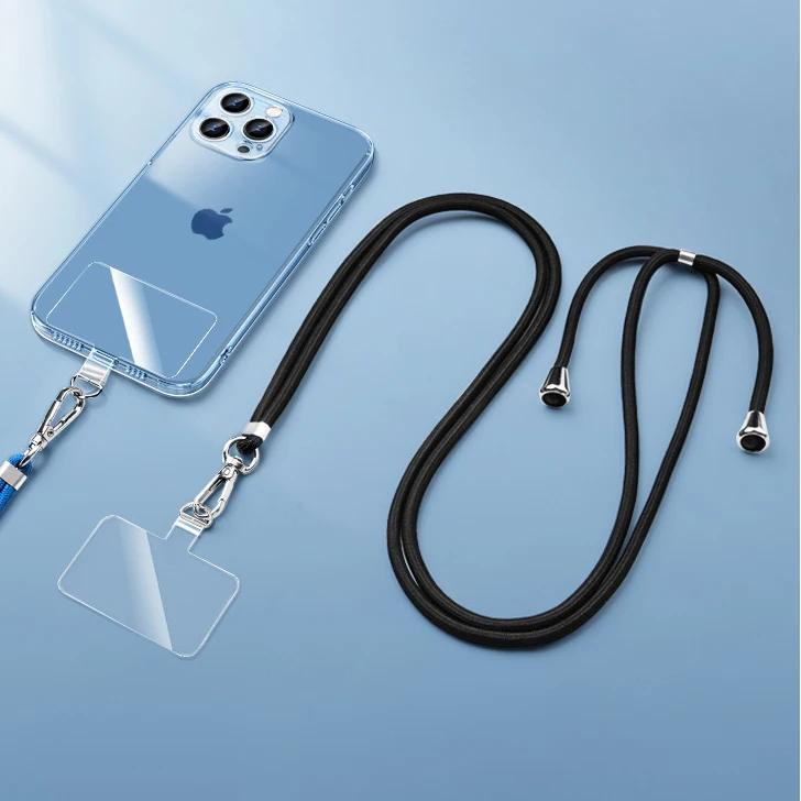 Unbreakable Strong Clear Phone Tether Tab Phone Case Lanyard With Metal
