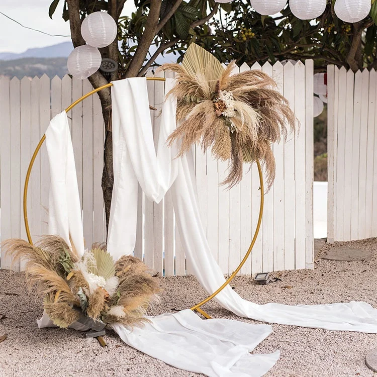 Set Di 3 Supporti Per Sfondo Ad Arco In Metallo Dorato, Altezze 1,2m, 1,5m E 1,8m, Per Matrimoni, Feste E Baby Shower, Con Base Stabile