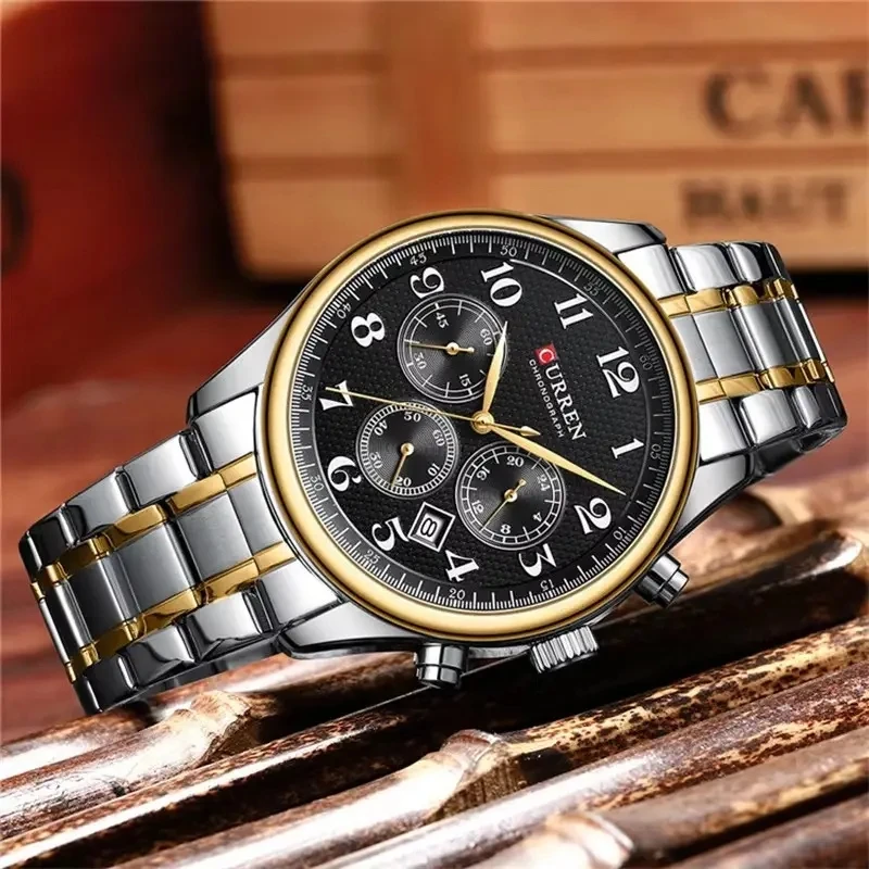 CURREN 8466 Men's Waterproof Chronograph Watch - Luxury Stainless
