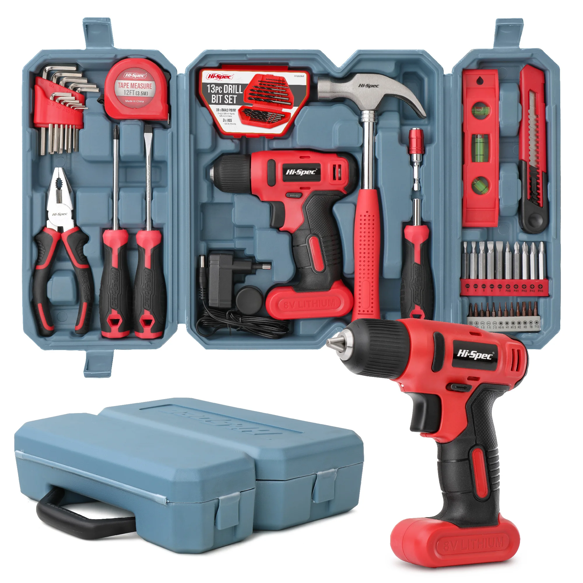 8V Drill & Home Tool Kit, 57 Piece