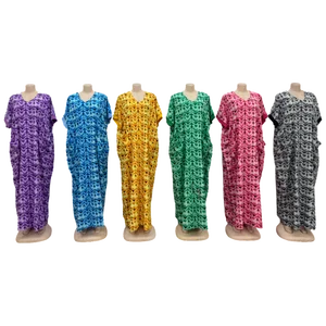 Wholesale Custom Short Sleeve Large Size Women's Casual Loose Breathable V-neck Dress