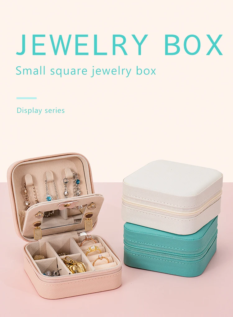 New Luxury Arrival Mini Leather Pu Small Travel Jewelry Box Organizer