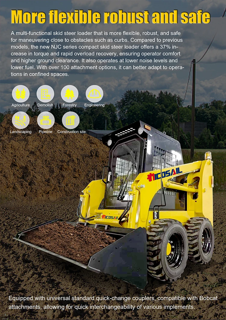 Latest Type Skid Steer Loader Attachments Hydraulic Winch Jc45 Jc60