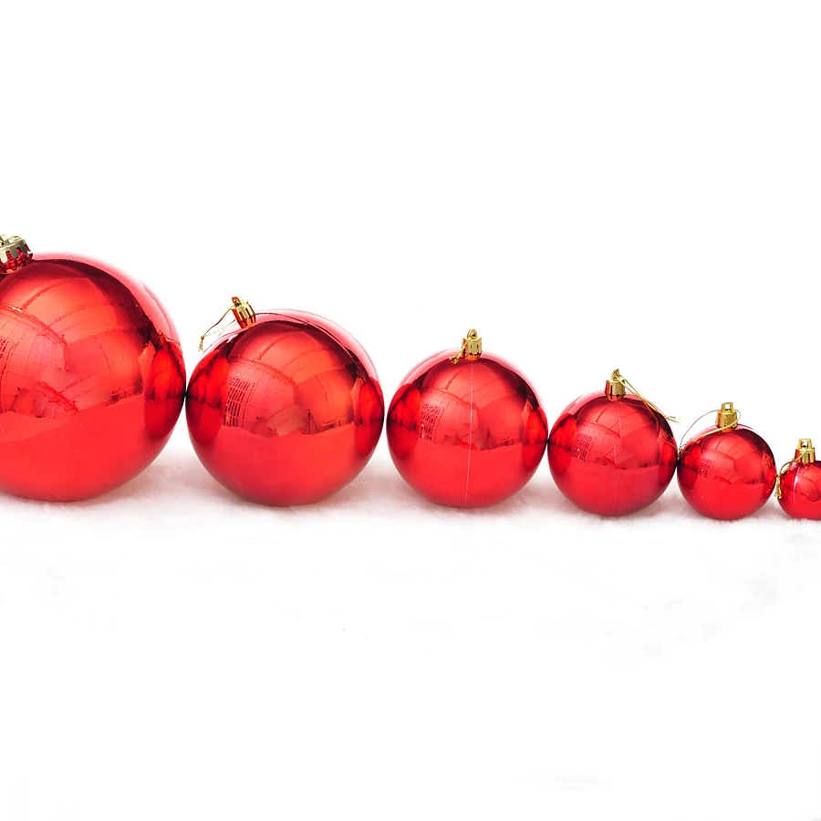 Universal Red Light Large Plating Ball Christmas Tree Decoration Ball Plastic Christmas Ball 200mm