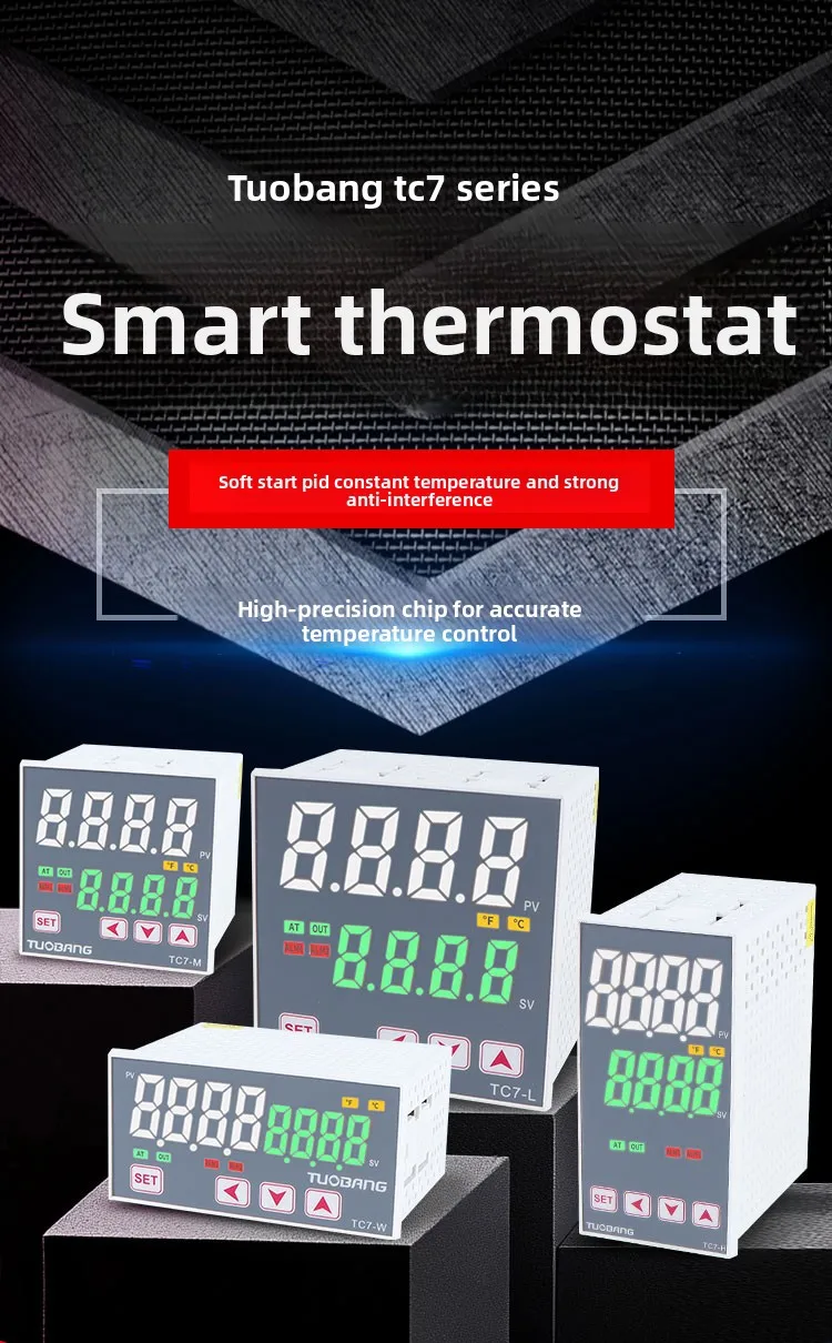 TUOBANG PID LED Display Temperature Controller TC7-S/L ABS Relay Solid-state Output ODM/OEM Industry Thermostat 100-240V