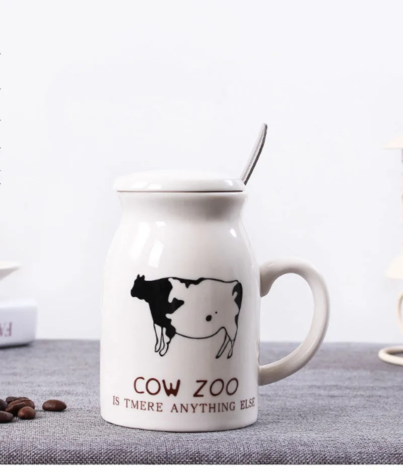 SHENDONG Cute Cow Coffee Mug with Lovely Lid,kawaii coaster and Spoon,Cow  Print Stuff Gifts,Ceramic …See more SHENDONG Cute Cow Coffee Mug with  Lovely