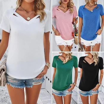 Summer Wholesale Women Clothes Short Sleeve Custom Crew Neck Tee Shirt Plus Size Women's T Shirts