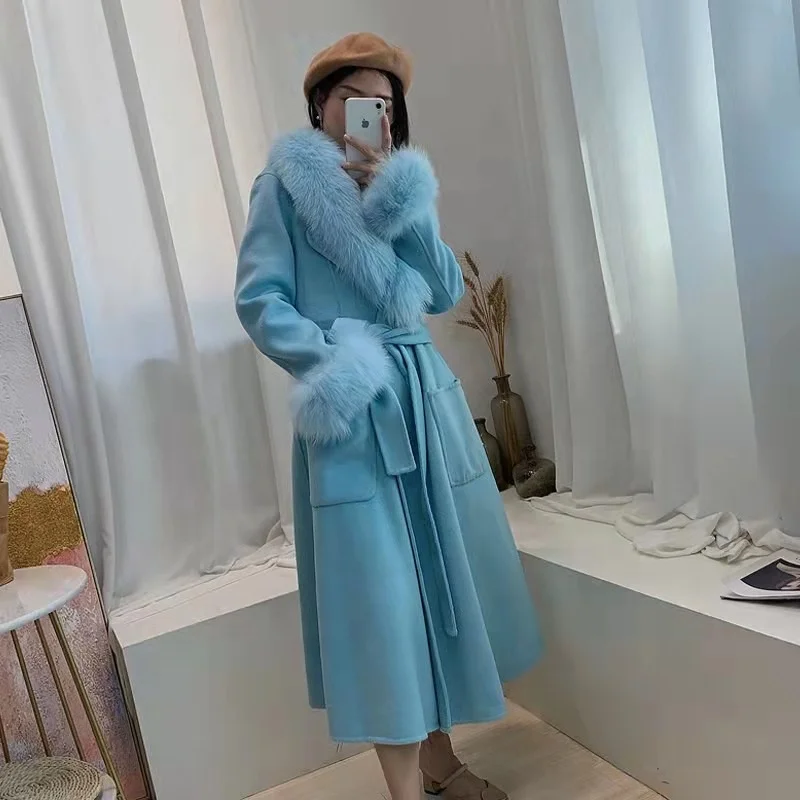 【BOHEMIAN SEOUL】24fw FUR COLLAR 2WAY WOOL MAXI COAT BOHEMIAN SEOUL】BOHEMSEO FUR COLLAR 2WAY WOOL MAXI COAT
