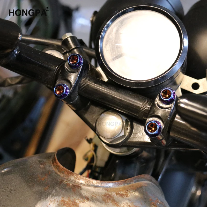 Colori bulloni in lega di titanio vite moto M8 testa bullone esagonale vite per moto universali Colori bulloni in lega di titanio vite moto M8 testa bullone esagonale vite per moto universali