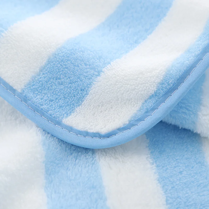 Hot Sale Broad Stripe Thick Soft Coral Velvet Hand Face Towel Set 35