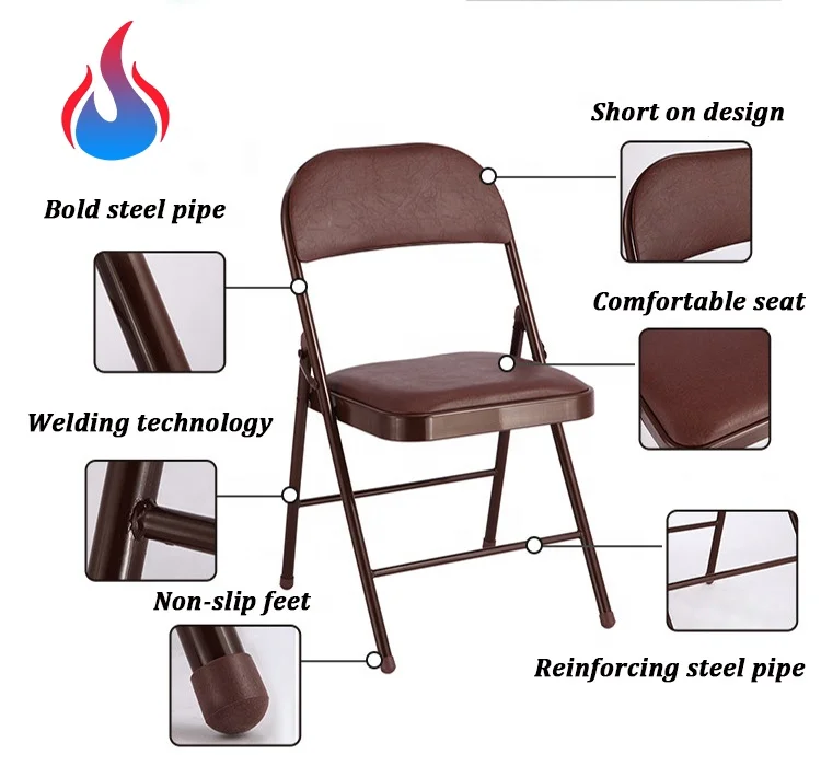 Wholesale Commercial Stackable Black Metal Folding Chair Events Home Office Furniture Folding