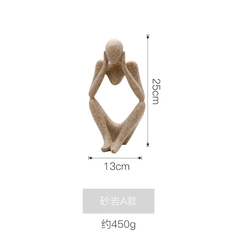 Nordic Creative Personalized Interior Sandstone Drawing Character Decoration