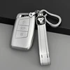 Funda tipo D de 3 botones+llavero de TPU-Plata
