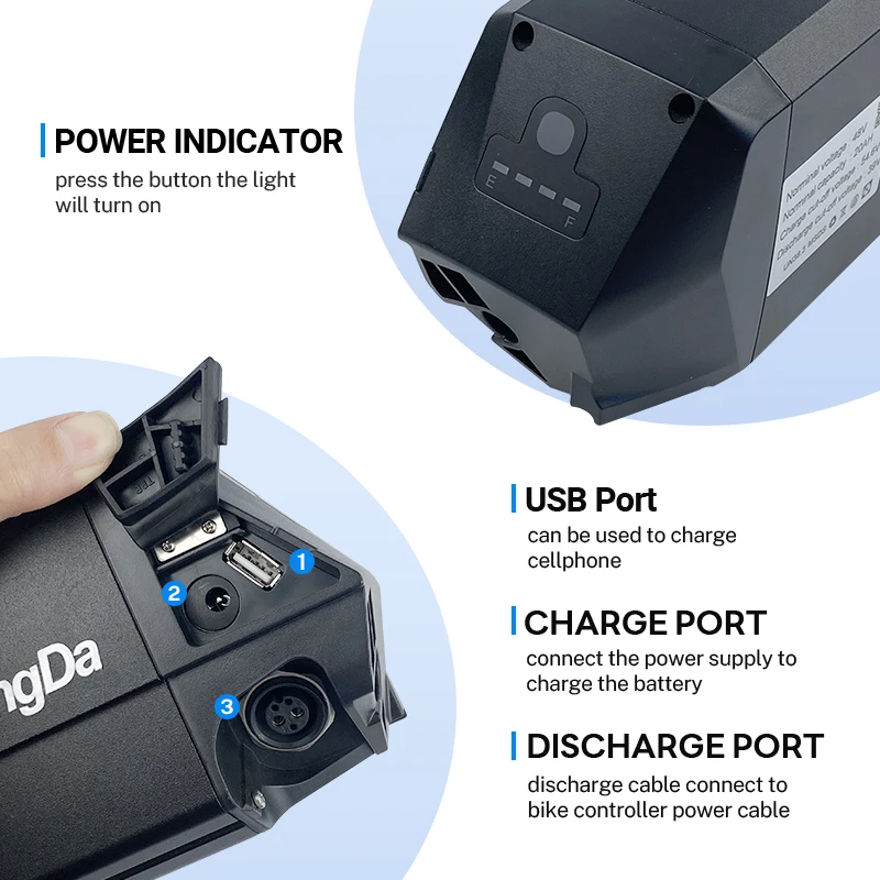 US Warehouse Stock 48V Electric Bicycle Battery Replacement for Aventon  Pace 500 E Bike 20ah 21700 Reention Dorado Ebike Battery