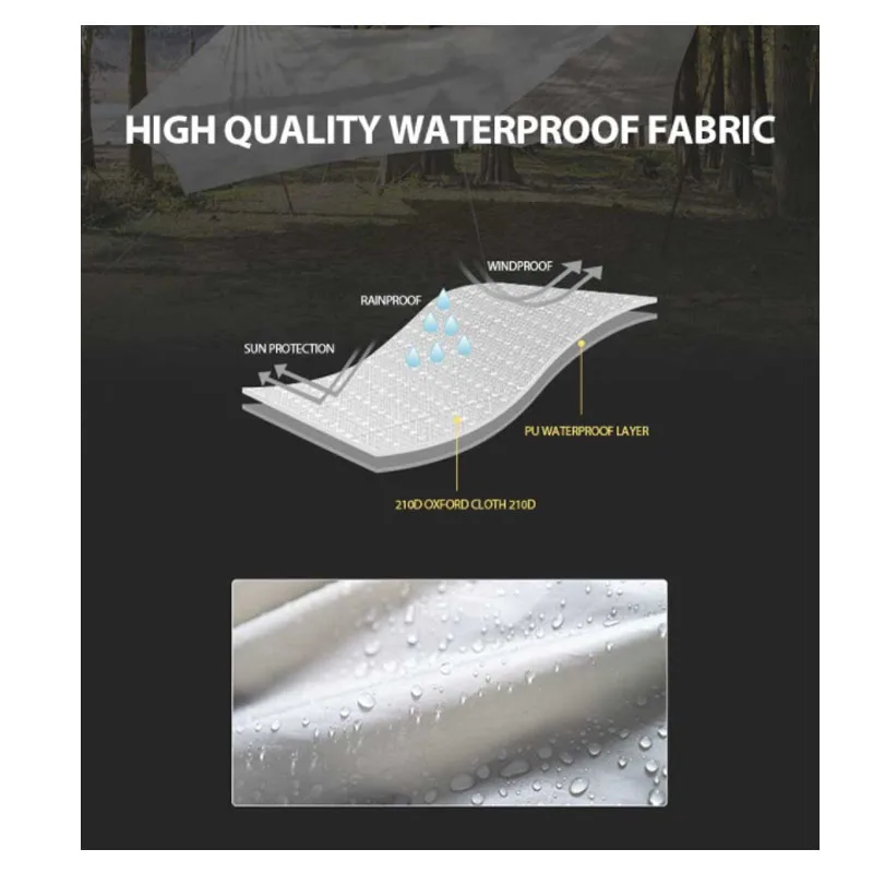 Custom awnings wholesale polyester rain fly camping tarp