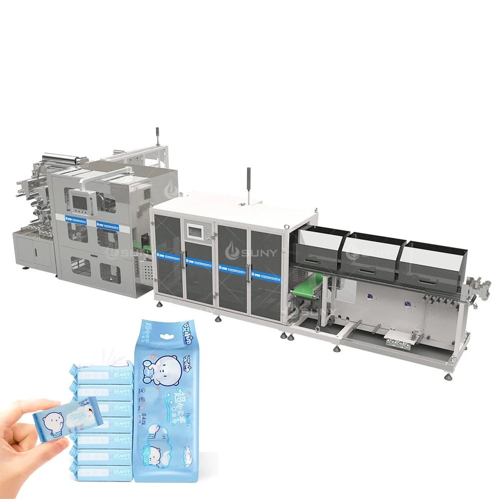 Full Automatic New Design 8Pcs Per Pack Wet Toilet Paper Making and Packaging Machine