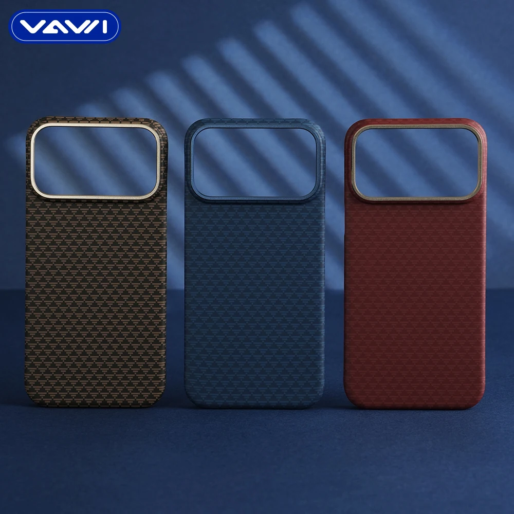 VAWI B343 Triangular Carbon Fiber Magnetic Phone case for iPhone 17 Pro Max Shockproof Phone case for Samsung for Huawei