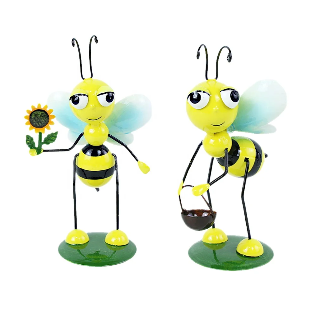 Indoor Metal Yellow Bee Figurine