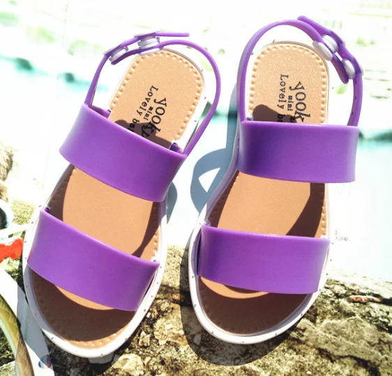 
Модные Цветные классические сандалии из ПВХ для маленьких девочек 