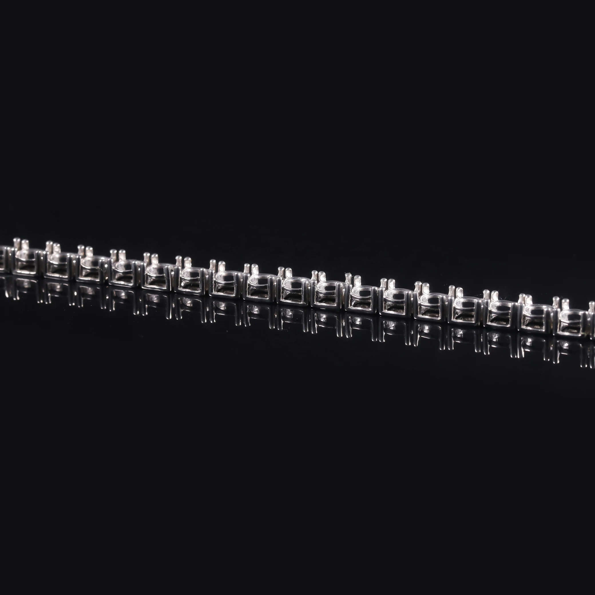 Abiding China Jewelry Factory Price Custom Diamond PT950 Empty Chain Wholesale Solid Gold Platinum Tennis Bracelet Semi Mount