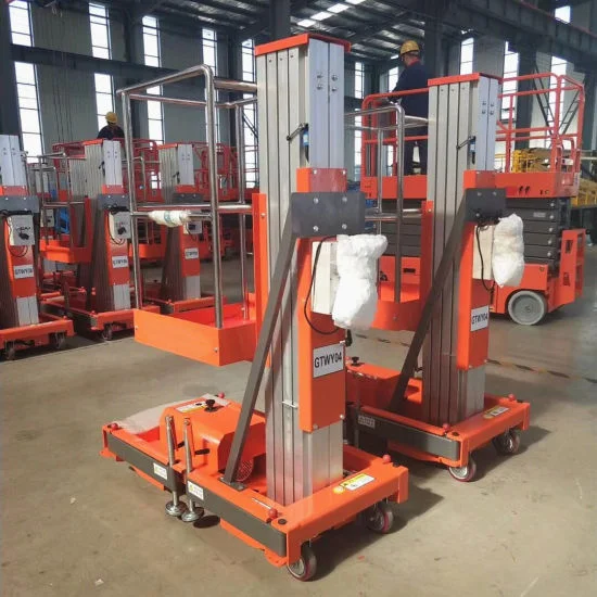 Safe Option Remote Controller Thickened Aluminium Alloy Telescopic Lifting 6 Meter Vertical Lifts Platform Aerial Working Lift