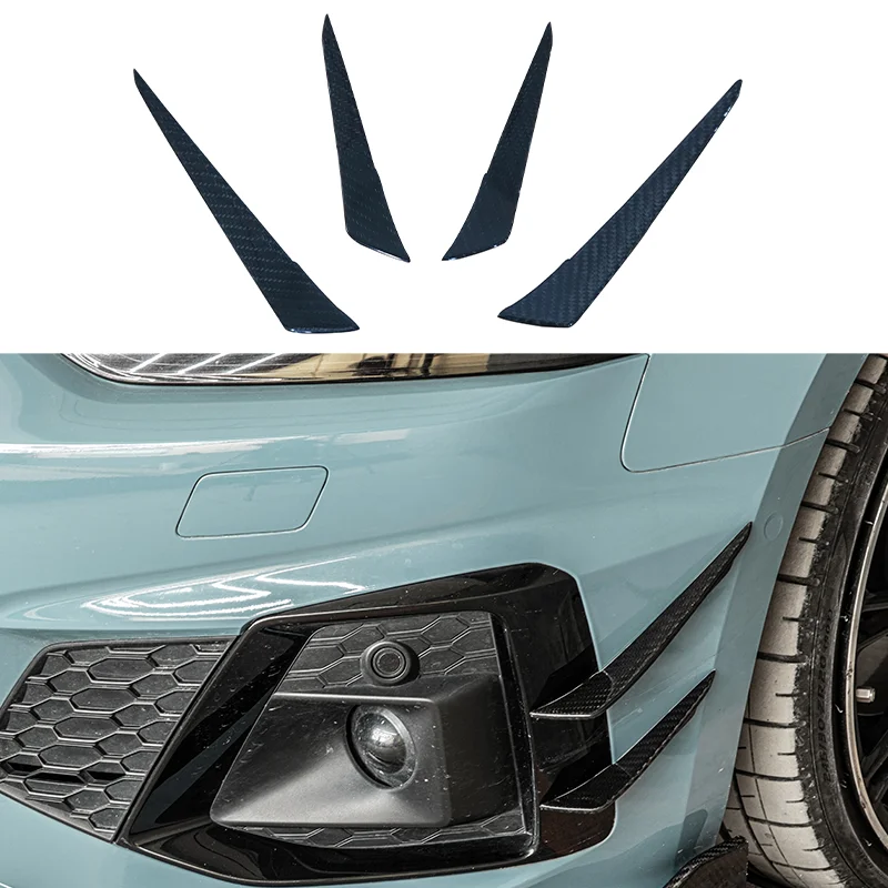 Car Accessories Dry Carbon Fiber Bumper Front Canards For AUDI A5 B9 S5 2020-2023