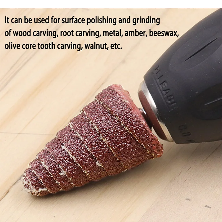 Tapered Cone Grinding Head Sandpaper Flap Wheels Polishing Sanding For