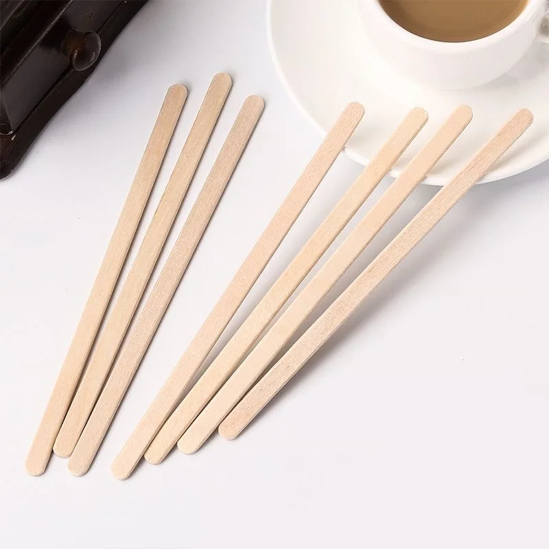 Компостируемая по индивидуальному заказу деревянная мешалка для кофе 110 мм одноразовая натуральная палочка перемешивания