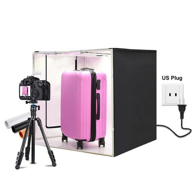 PULUZ 80cm With 3 Colors Backdrops Foldable Lightbox Photo Studio Photography Box LED Photo Light Studio Shooting Tent