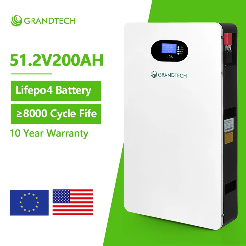 EU Lager Hurtig Levering Bolig Solenergilagringssystem 10 kWh LiFePO4 Powerwall Batteri LiFePO4 Batteri 48V 200Ah