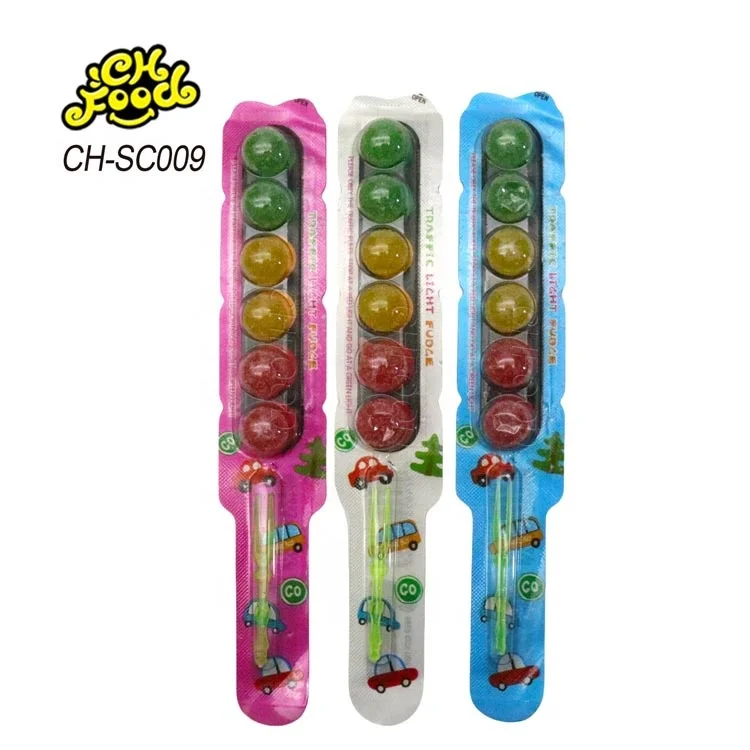 Halal Sugar Coated Traffic Light Fruit Flavor Gummy Jelly Candy Sweets for Kids Wholesale and Custom Soft Sweets Snack Food