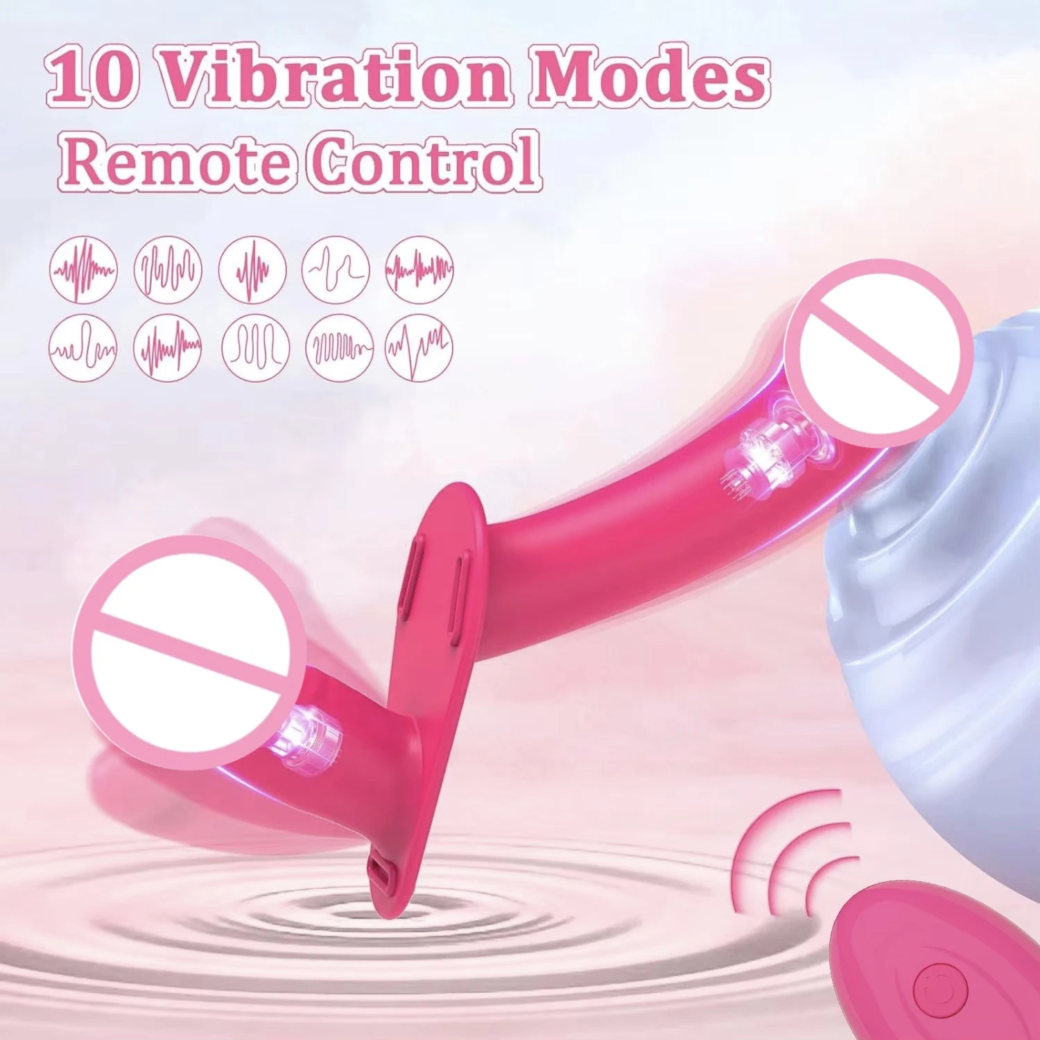 Vibrateur Dildo en Silicone à Télécommande Portable 10 Modes, Double Dildo en Silicone pour Femme et Couple, Jouets Sexuels pour Adultes