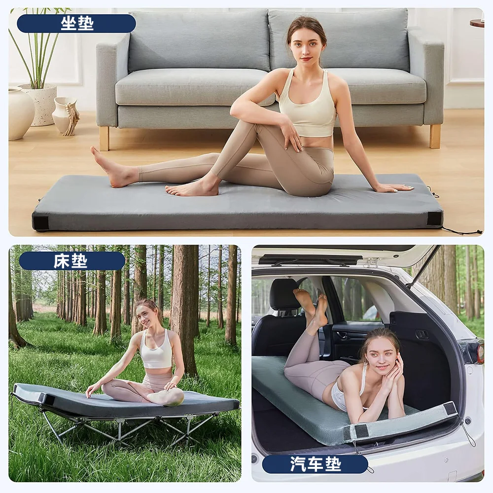 Aodisman Memory Foam Camping Mattress Sleeping Pad,3 Inch Thick Portable Roll Up Mattress-Car/Tent/Cot/Floor,Comfortable Sleeping Mats