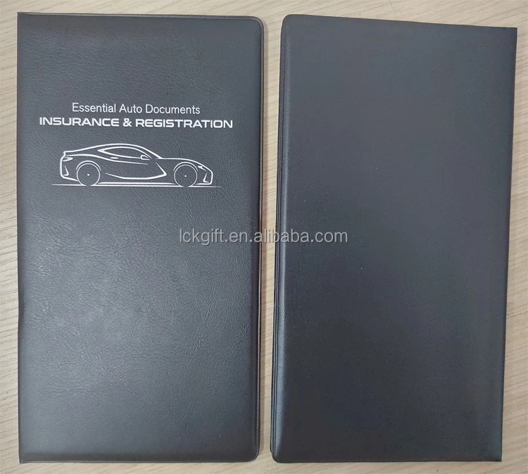 Custom Cheap Black PVC Essential Auto Documents Car Registration and ...