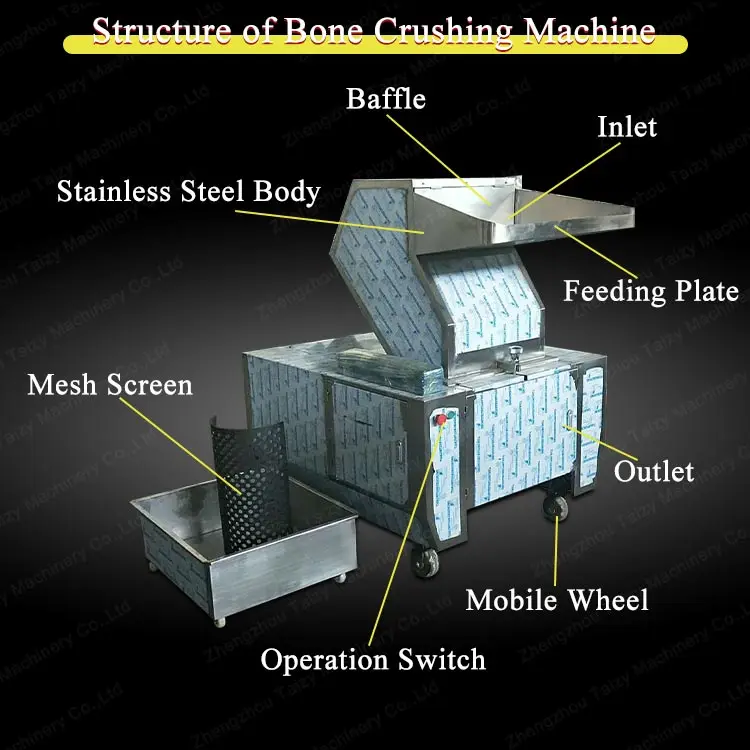 Goat Cow Beef Cattle Bone Shredder Shredding Machine Frozen Meat Crusher