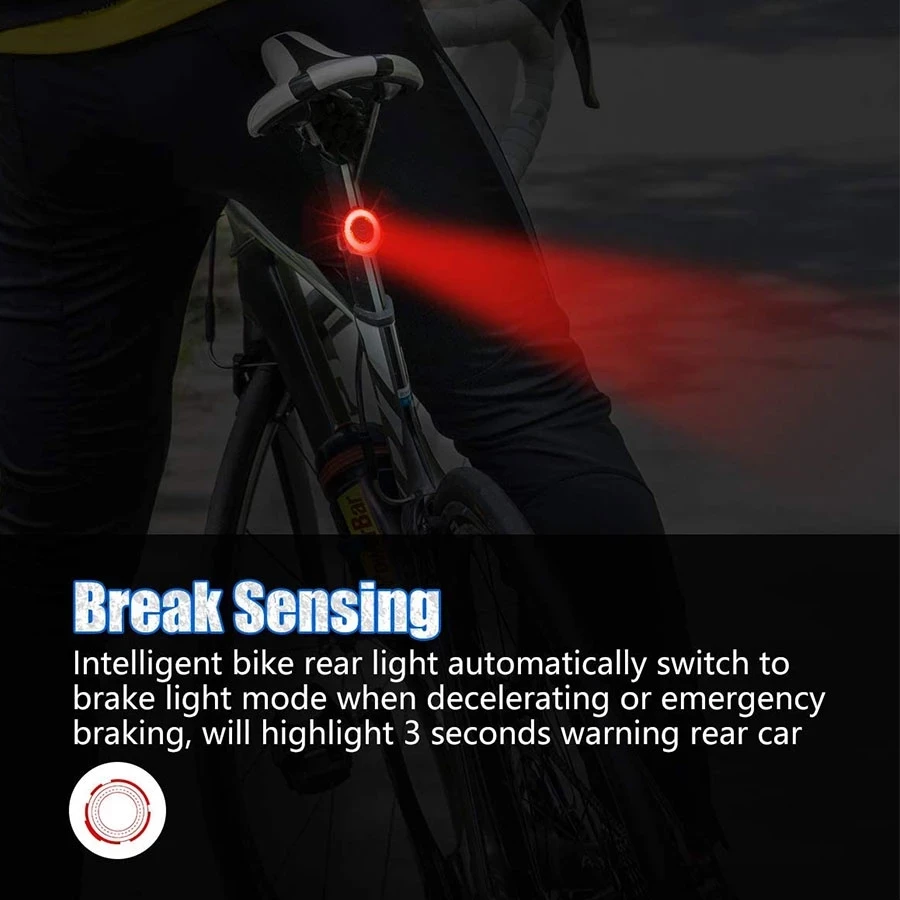 Luce posteriore per bici con freno automatico IPX5 TypeC Toptrek Pro