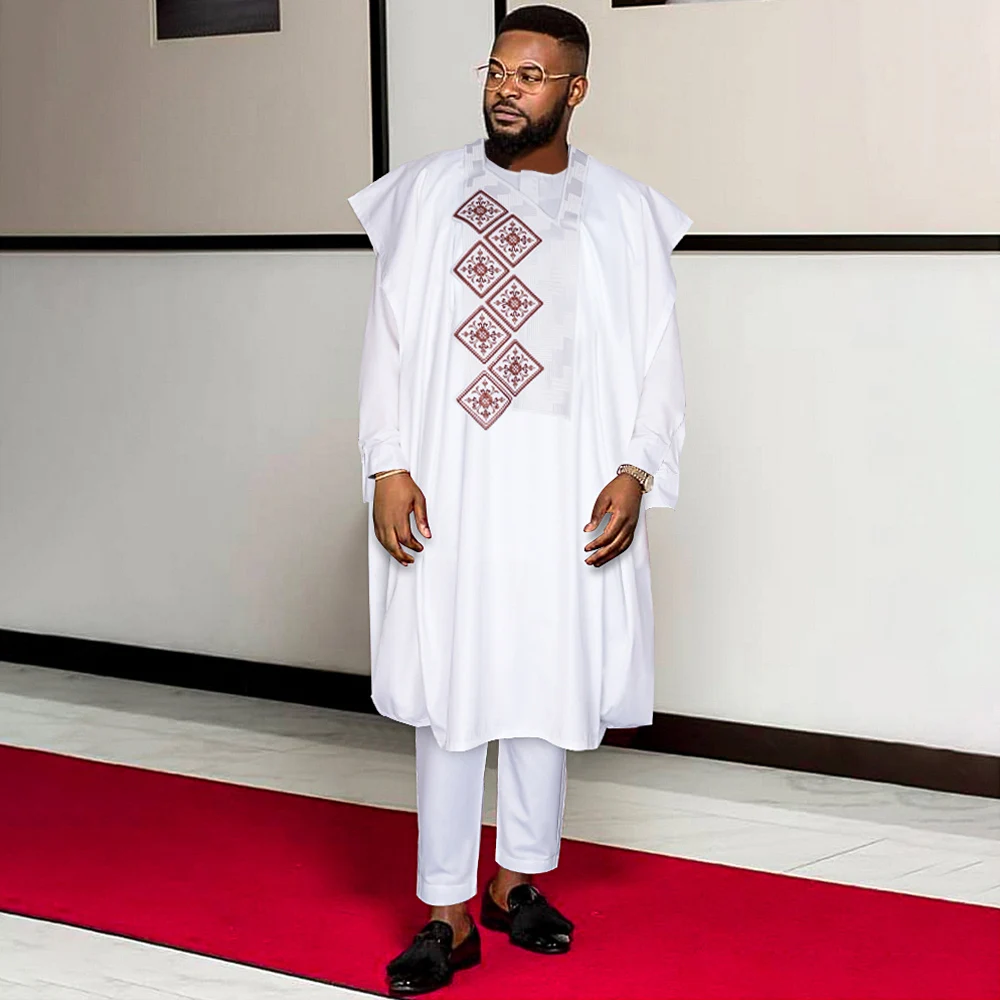 H D Boubou pour homme ensembles de tenues Agbada Robes à - Main Image