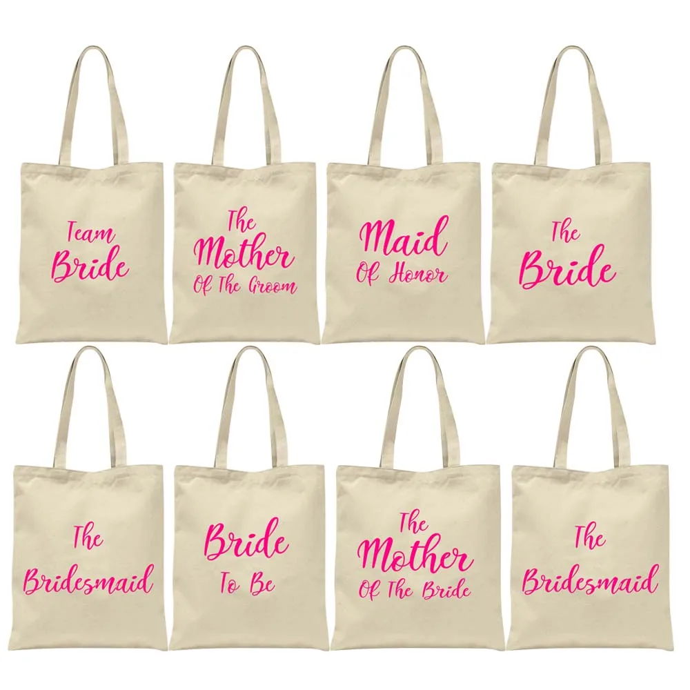 personalised Wedding Party Bridal Tote Bag Bridesmaid Favour Hen Party Gift Bag 