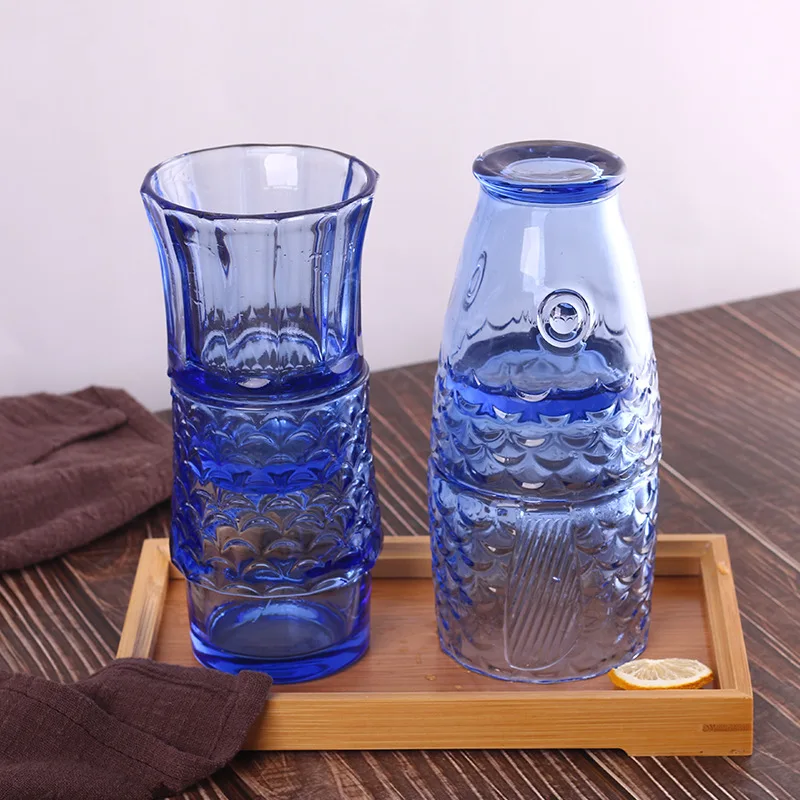 2023 Unique Koi Fish Shape Glass Water Cup Four Piece Set Combination Glasses Tea Glass Cup