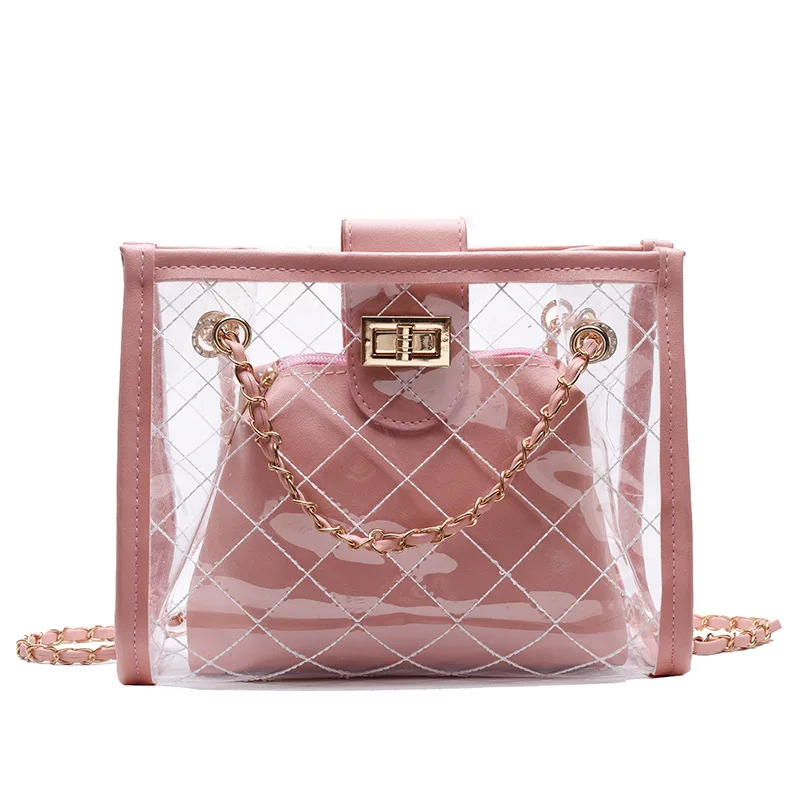 Transparent Jelly Big bag 2019 Fashion New High Quality PVC Women's  Designer Handbag High capacity Chain Shoulder Messenger Bags