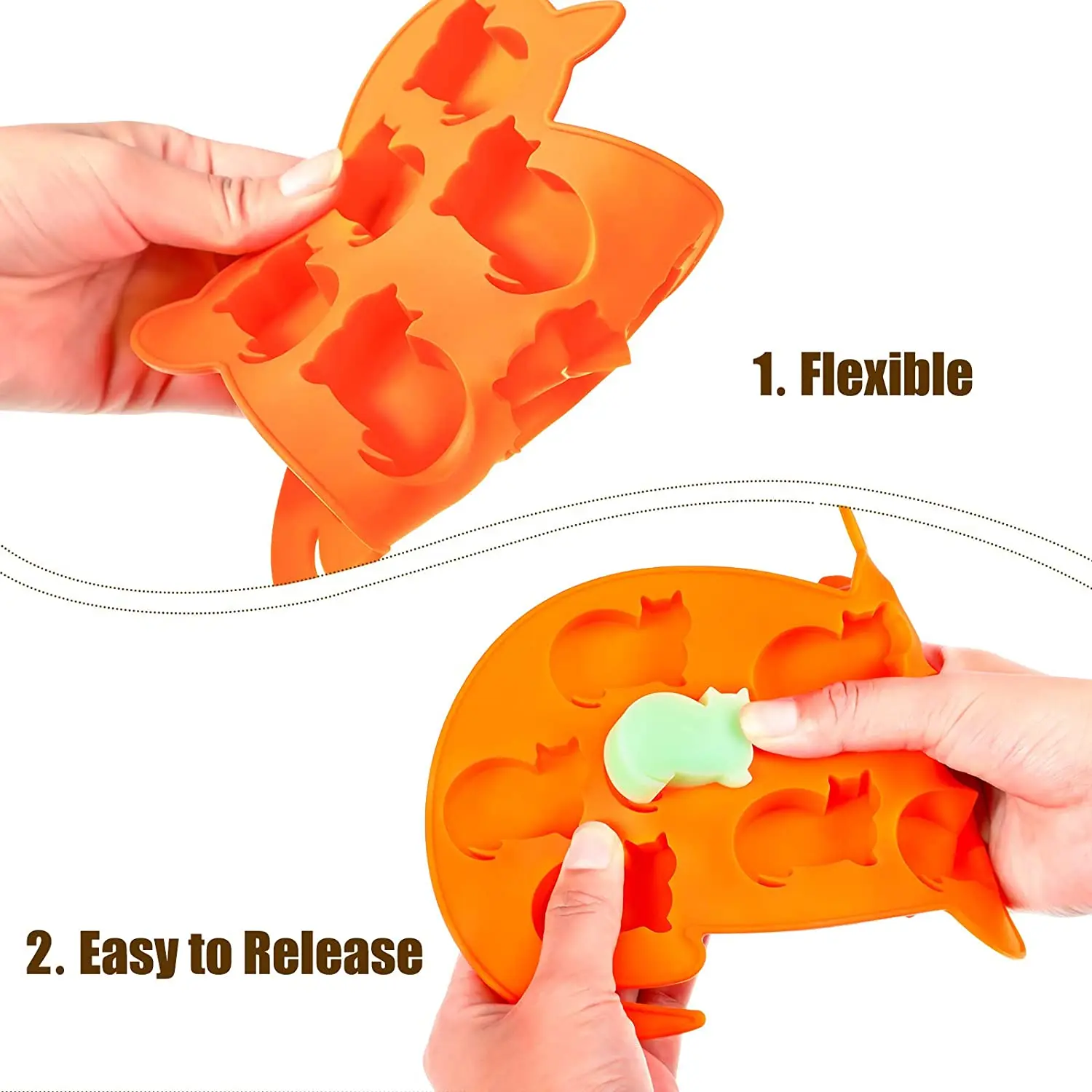Cat Shape Silicone Ice Cube Mold Fun Candy Maker