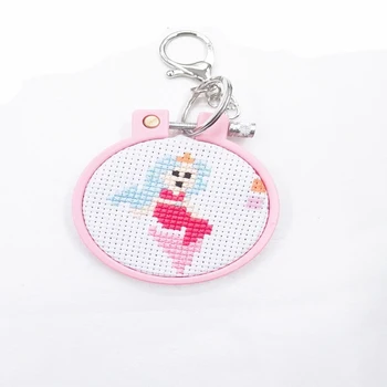 Kids Adult DIY Cross Stitch Key Chain Keychain DIY embroidery crafts Mini cross-stitching needlework Craft for Girls