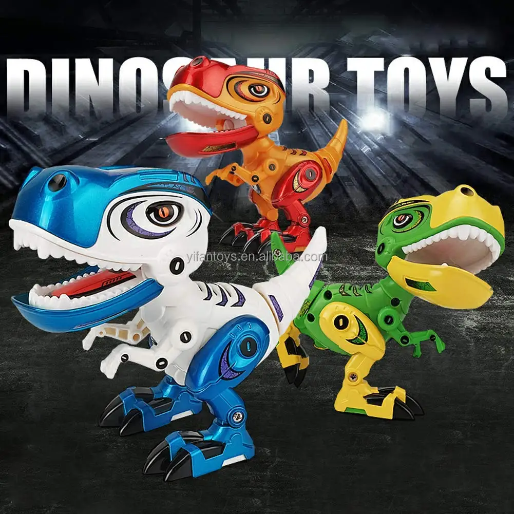 Dinosaur Robot Toy with Sound & LED Light - Interactive Diecast Alloy ...